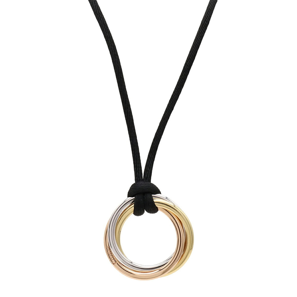 Cartier Trinity Necklace, Medium, 3 Colors: 18K Yellow Gold, White Pink Cotto...